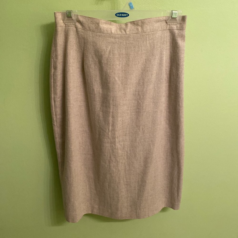 Vintage Hand-Sewn Tan Mid-Length Skirt